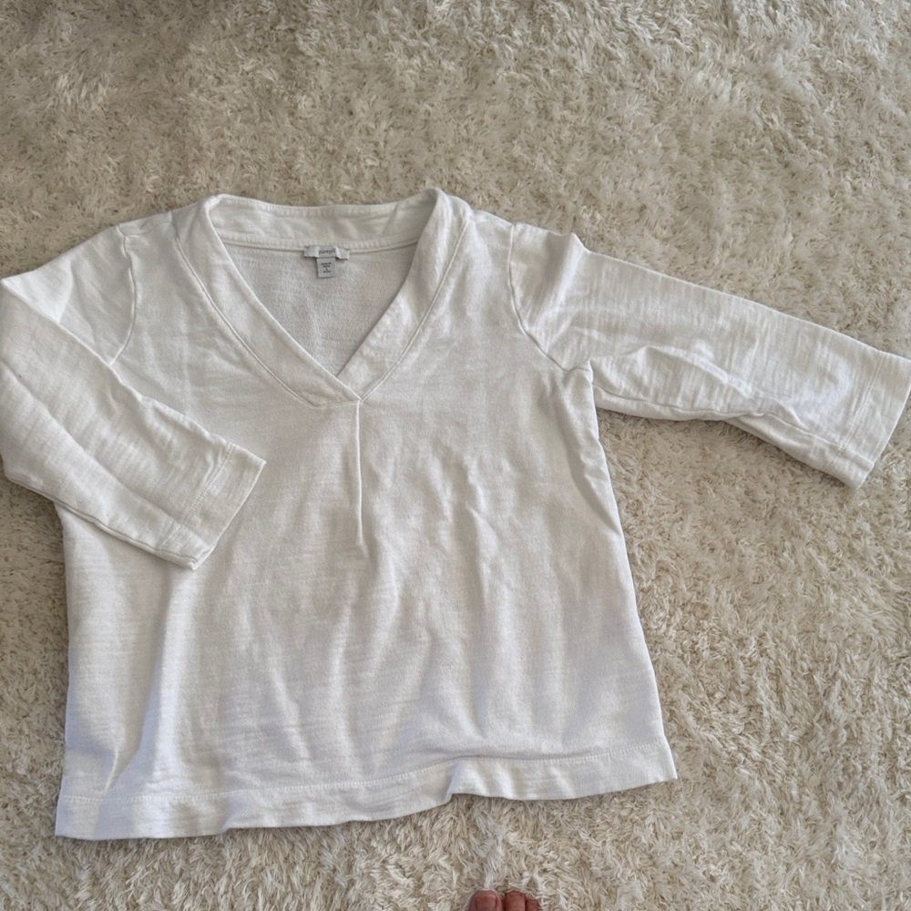 White Ladies V-Neck Shirt